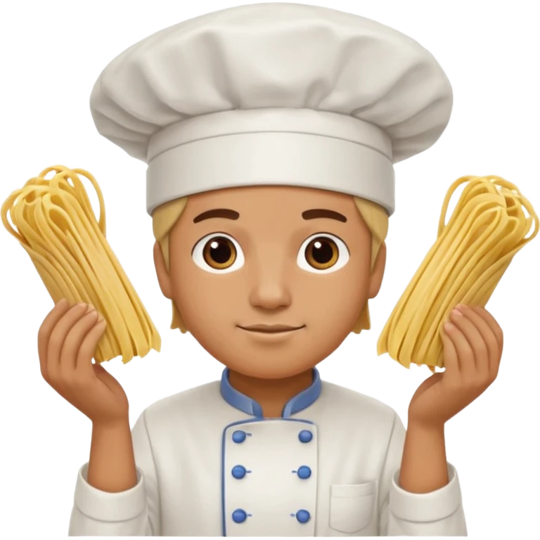 лапша висит на правом и левом уже человека emoji