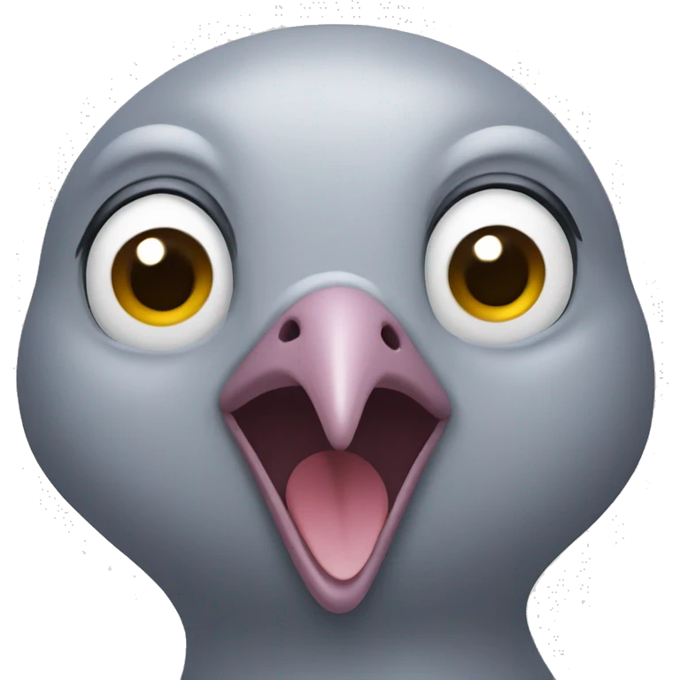 pigeon face with big smile emoji