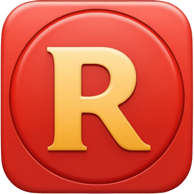 Red circle and R combo emoji