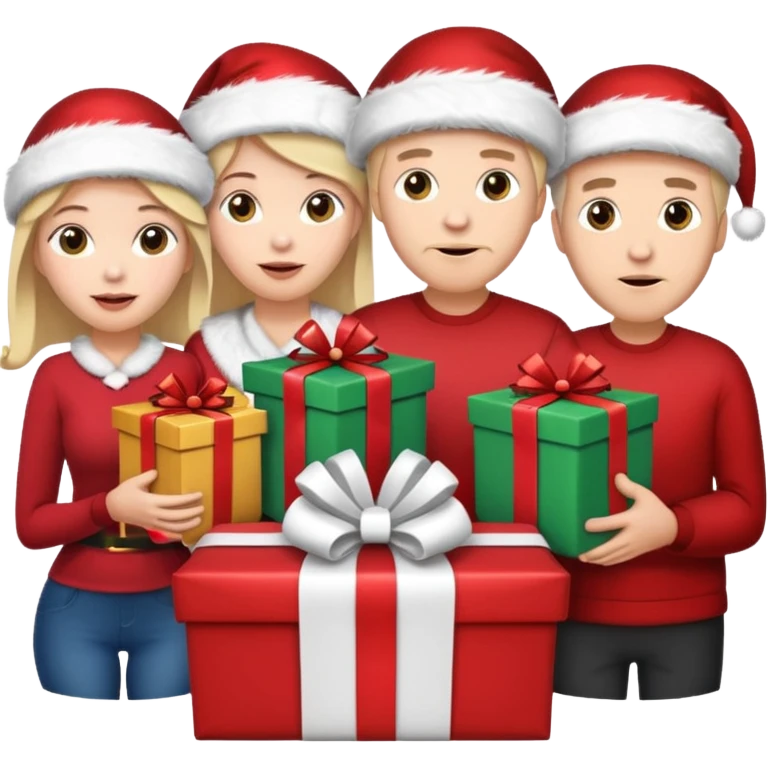 Family Christmas  3 woman’s 2 mans white people  emoji