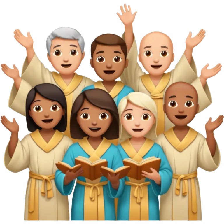 a choir singing together emoji