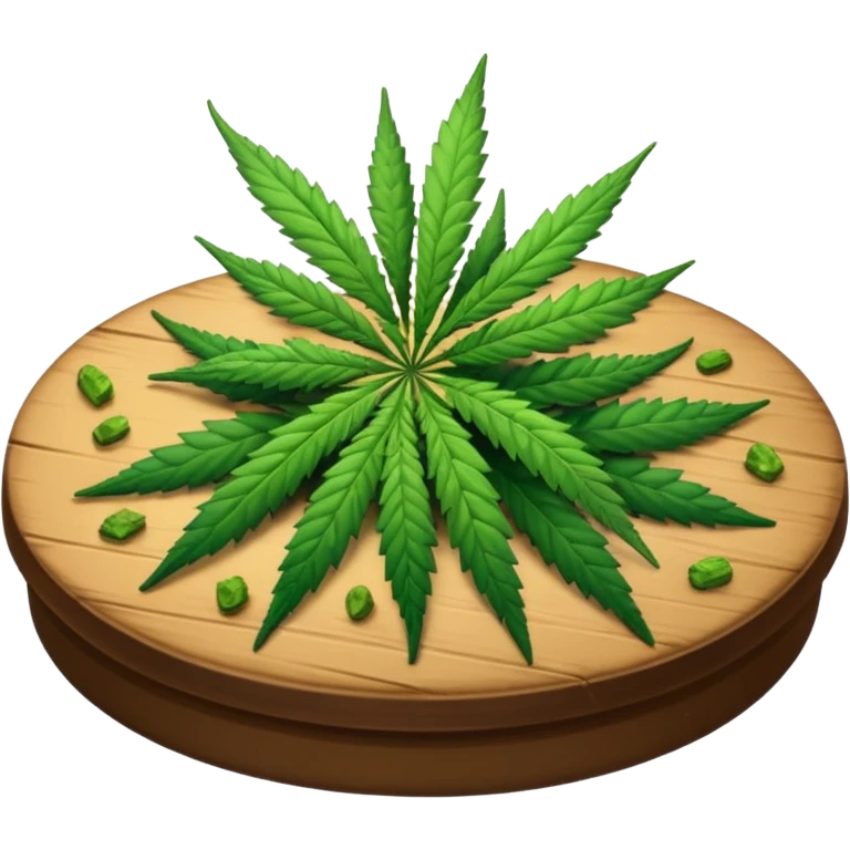 Table with cannabis on it emoji