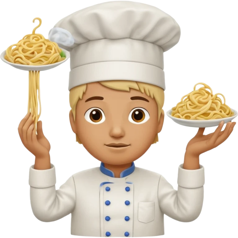 лапша висит на правом и левом уже человека emoji