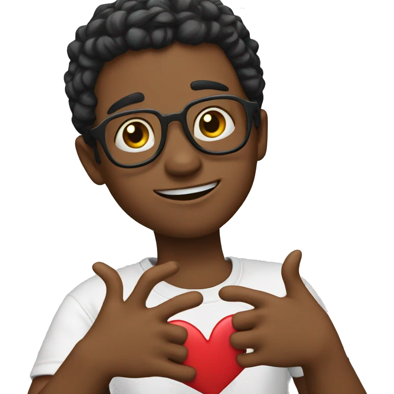Emoji making heart signs with his hands emoji