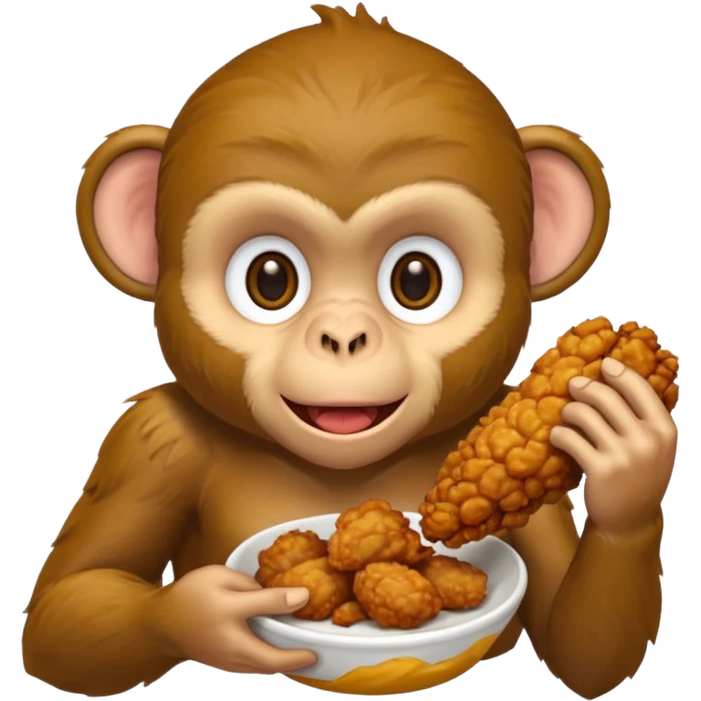 make a monkey eating kfc emoji