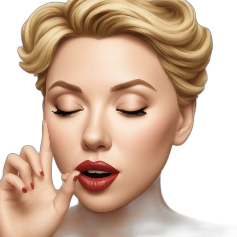 Scarlett Johansson blowing kiss emoji