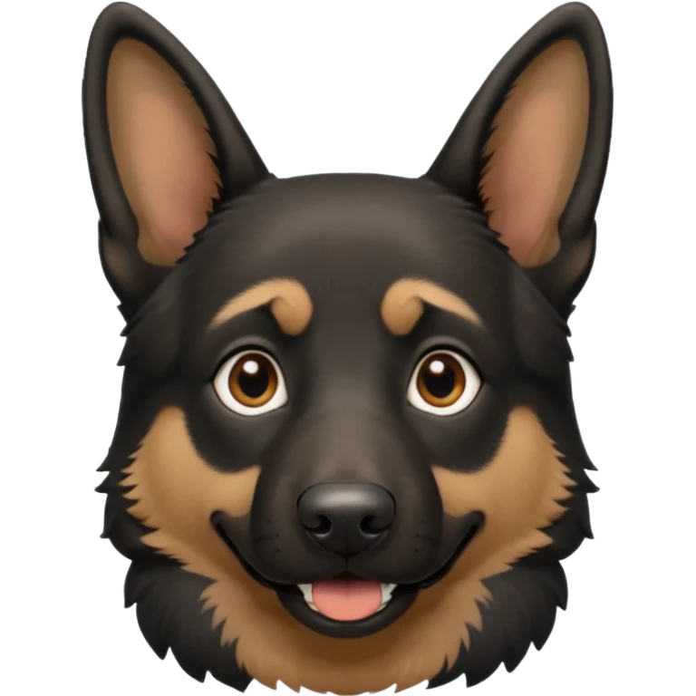 mostly black german shepherd happy face emoji