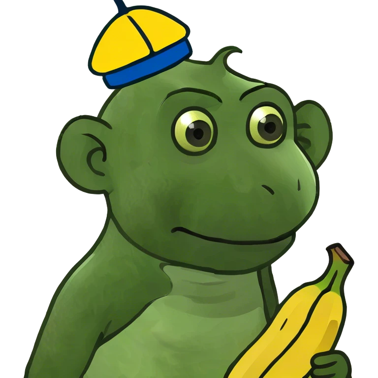 Monkey with banana  emoji