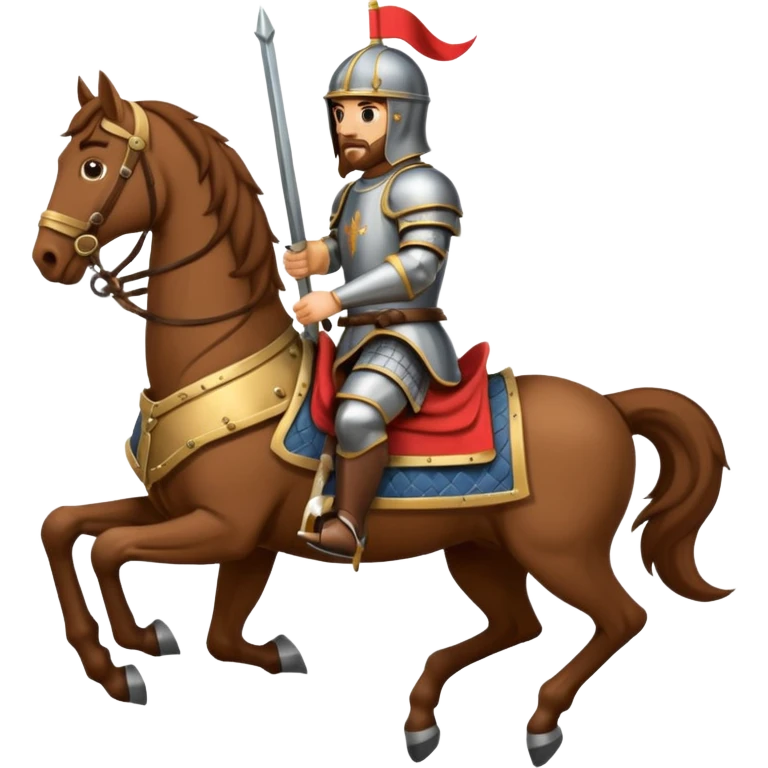 Medieval cavalry rode four legged horses emoji