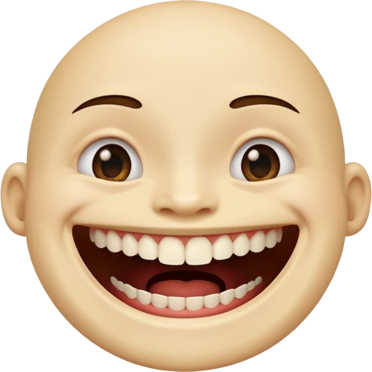 Laughing emoji and gap between the upper middle two teeth emoji