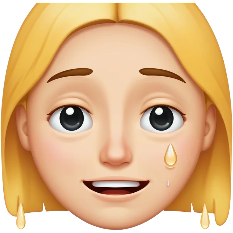 Happy face sad face tears going down emoji
