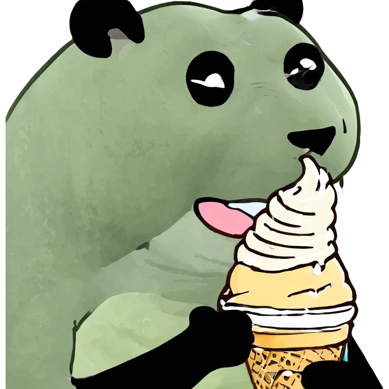 Panda eating ice cream emoji