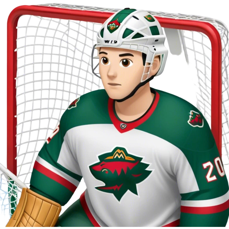 Minnesota wild goalie with net  emoji