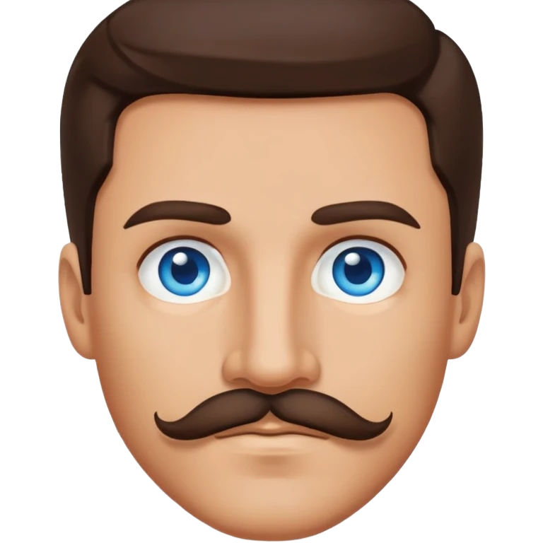 Brunette man with blue eyes and mustache  emoji