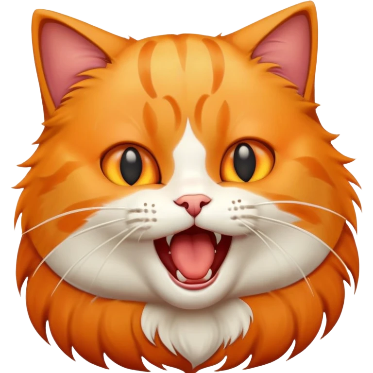 cat mewing with open mouth emoji