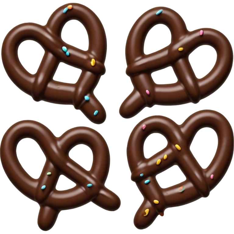  chocolate dipped pretzels with dark chocolate drizzle  emoji
