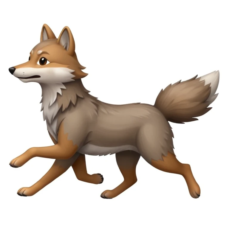 Cartoon like Coywolf running  emoji