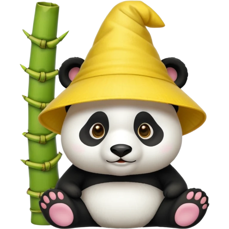 panda with yellow conical hat emoji