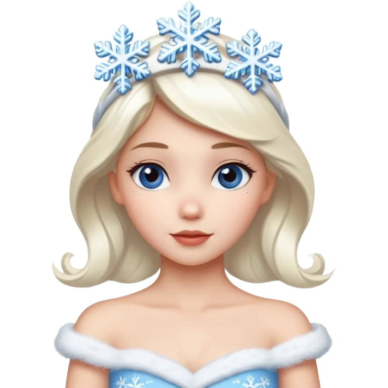 snow princess wearing snow chirsmas clothes looking at the front emoji