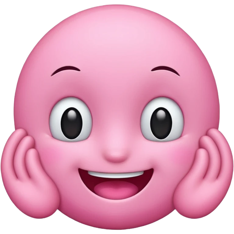 adorable pink emoji with a smiling face emoji