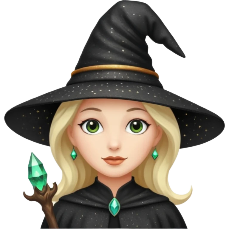 black gitter hat witch emoji
