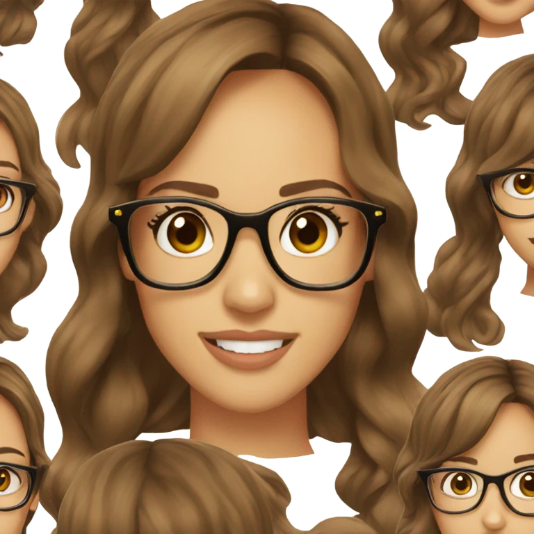 Jessica alba with glasses and brown hair  emoji