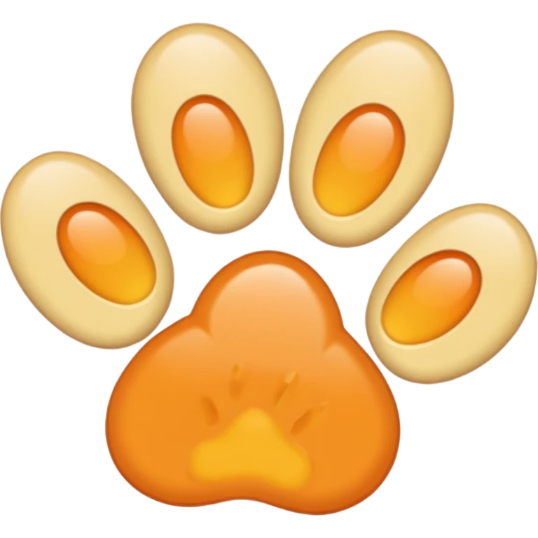 a very light pale pastel yellow-orange pawprint emoji