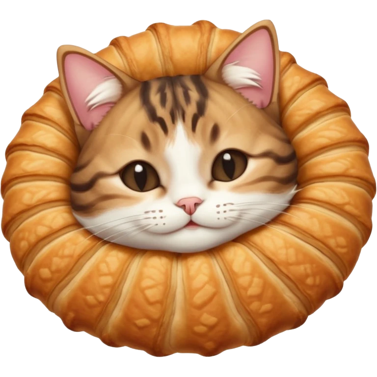 dark brown tabby and white cat in crossaint position upside down with eyes closed emoji
