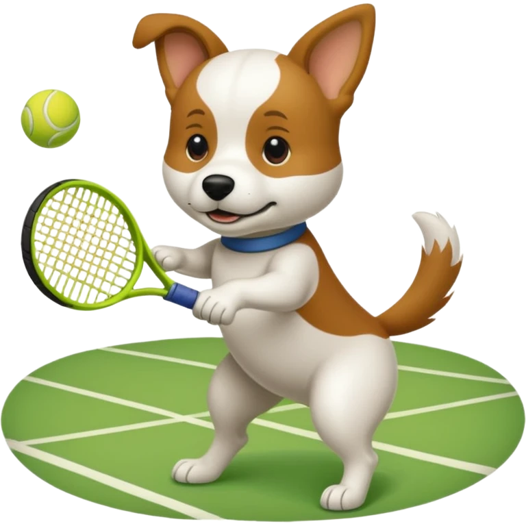 Un chien qui joue au tennis  emoji