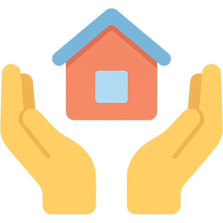 Hands holding a house emoji