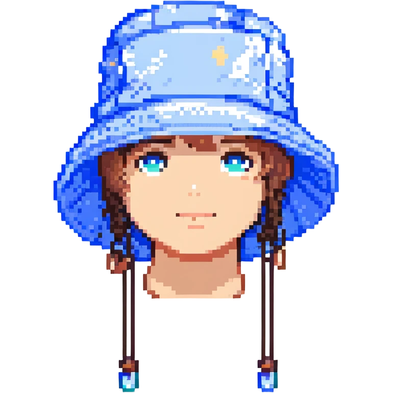 Синяя панамка со шнурком, no background emoji