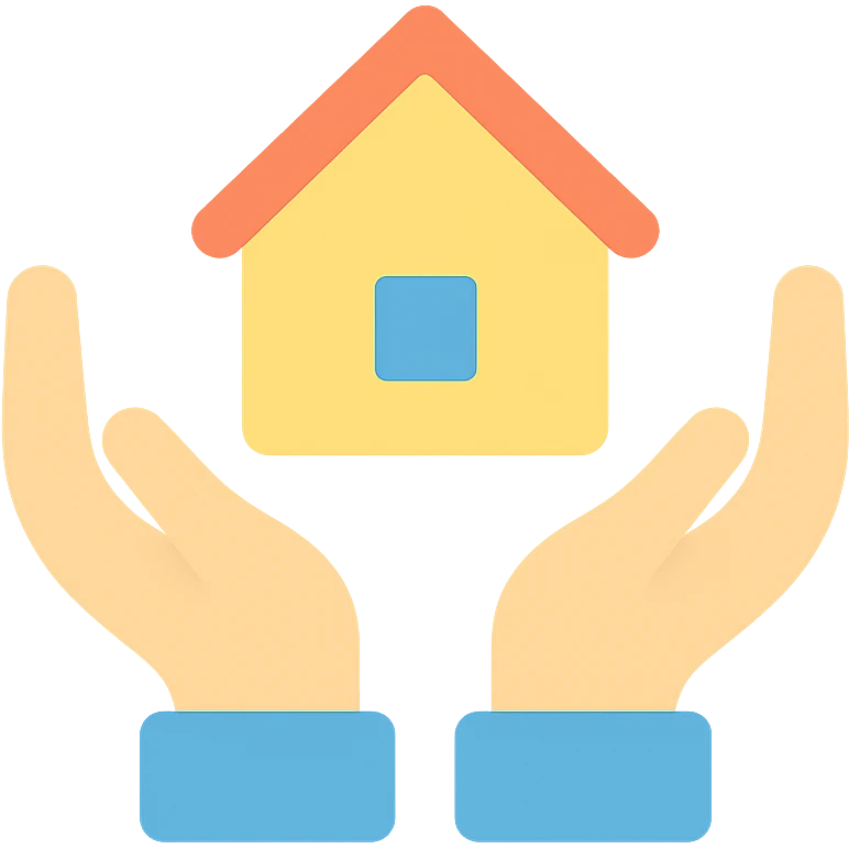 Hands holding a house emoji