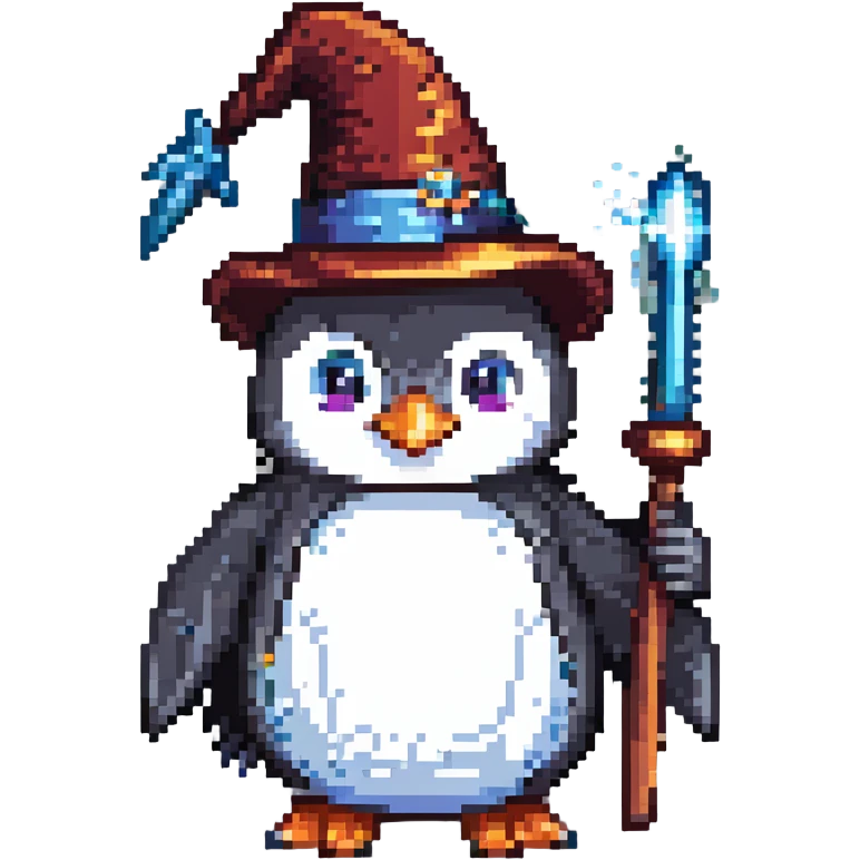 A penguin wizard emoji