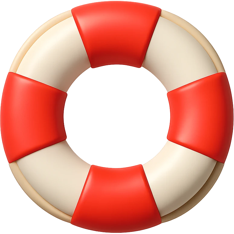 {
  "title": "3D Skeuomorphic Emoji Icon Schema",
  "type": "object",
  "properties": {
    "object": {
      "type": "string",
      "description": "Name of the object to be represented (e.g., 'money bag', 'camera', 'pizza')."
    },
    "style": {
      "type": "string",
      "enum": ["3D skeuomorphic emoji"],
      "description": "Visual style to be used for rendering."
    },
    "materials": {
      "type": "object",
      "properties": {
        "base": {
          "type": "string",
          "description": "Primary material texture, e.g., 'smooth cloth', 'metallic', 'plastic'."
        },
        "details": {
          "type": "array",
          "items": { "type": "string" },
          "description": "Secondary materials or embellishments (e.g., rope, buttons, stitching)."
        }
      }
    },
    "colors": {
      "type": "object",
      "properties": {
        "baseColor": {
          "type": "string",
          "description": "Main color of the object (e.g., '#F5DEB3' for a beige sack)."
        },
        "accentColors": {
          "type": "array",
          "items": { "type": "string" },
          "description": "Accent or highlight colors (e.g., yellow for dollar sign)."
        }
      }
    },
    "lighting": {
      "type": "object",
      "properties": {
        "type": {
          "type": "string",
          "enum": ["soft", "ambient", "studio"],
          "description": "Lighting type used to shade and define volume."
        },
        "shadows": {
          "type": "boolean",
          "description": "Indicates if soft drop shadows are used."
        }
      }
    },
    "geometry": {
      "type": "object",
      "properties": {
        "dimensionality": {
          "type": "string",
          "enum": ["3D"],
          "description": "Indicates that object is rendered in 3D."
        },
        "roundedEdges": {
          "type": "boolean",
          "description": "Indicates if object has smooth, rounded edges."
        }
      }
    },
    "expression": {
      "type": "string",
      "enum": ["playful", "realistic", "friendly"],
      "description": "Overall emotional tone of the icon."
    },
    "background": {
      "type": "string",
      "enum": ["transparent", "white", "gradient"],
      "description": "Background type for the rendered emoji."
    }
  },
  "required": ["object", "style", "materials", "colors", "lighting", "geometry", "expression", "background"]
}

lifebuoy emoji