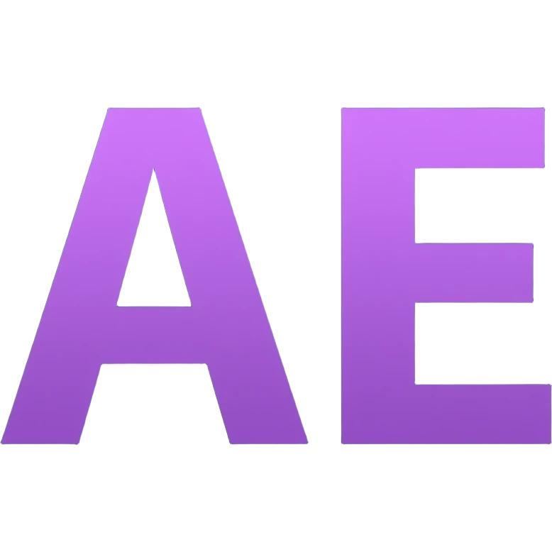 Icon Purple Ae texts with dark purple blue background emoji
