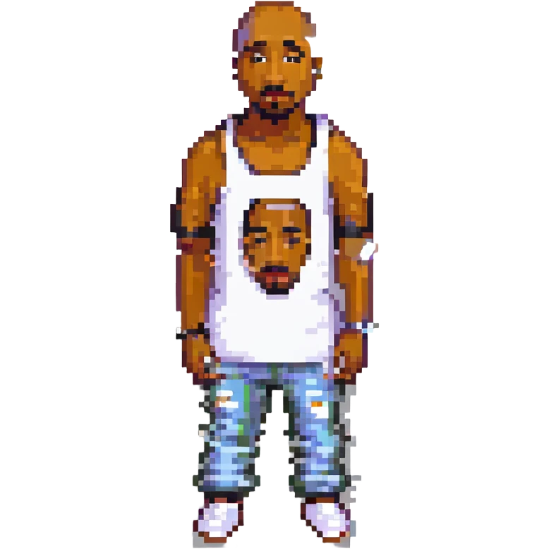2Pac в полный рост, no background emoji