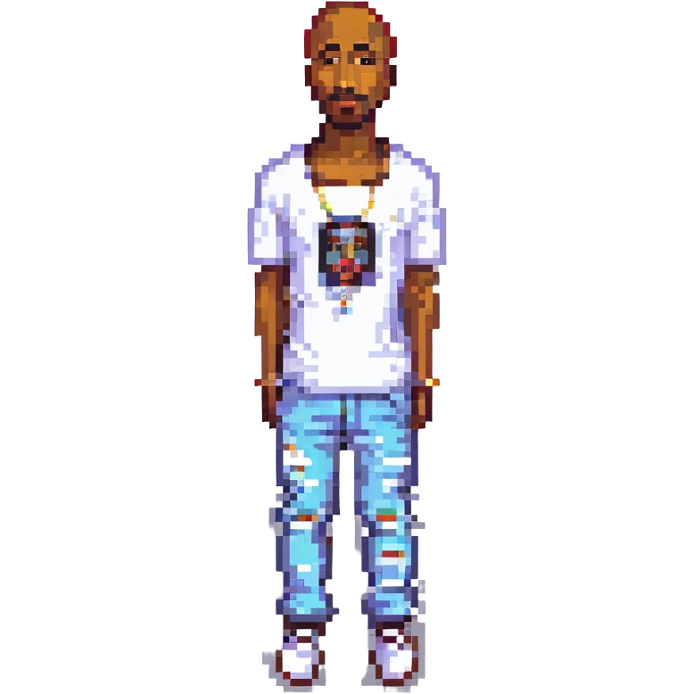 2Pac в полный рост, no background emoji