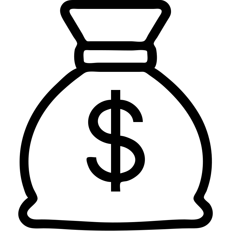 money bag icon, outlined, flat style emoji