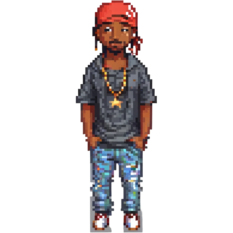 2Pac в полный рост, no background emoji
