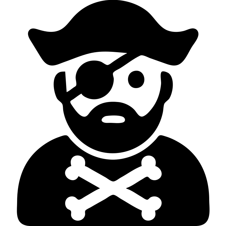 pirate, solid black icon style emoji
