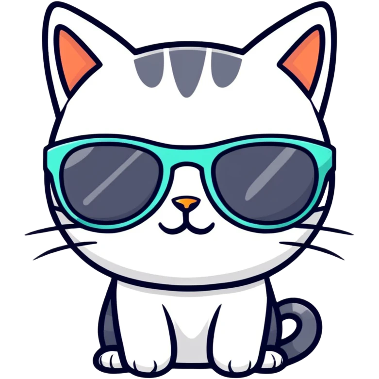 Cat with sunglasses emoji