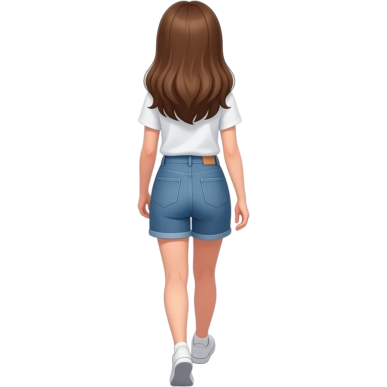 teen girl long hair, walking back into a room emoji