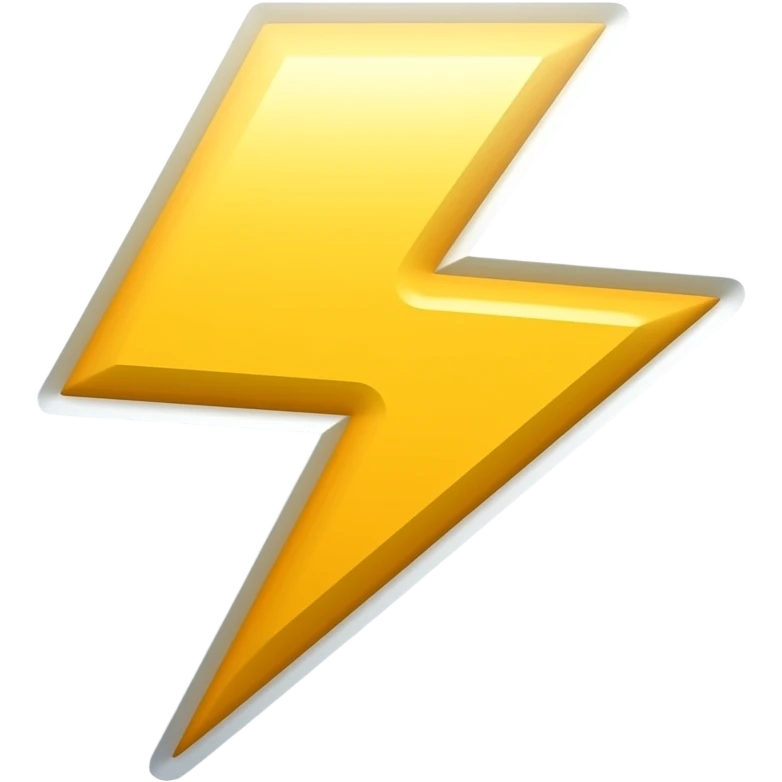 bold, stylish lightning emoji