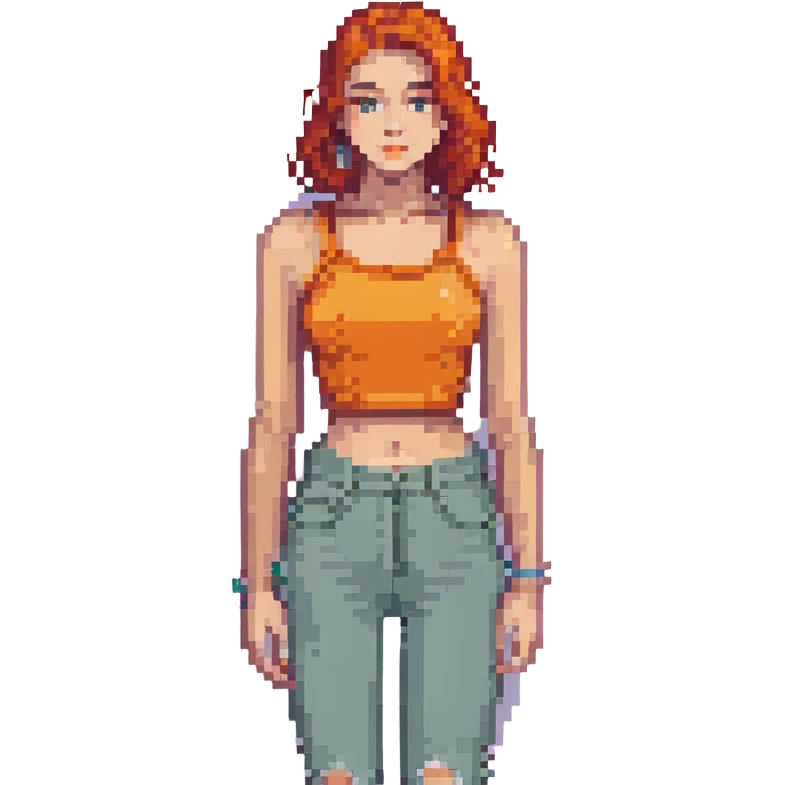red orange crop top emoji