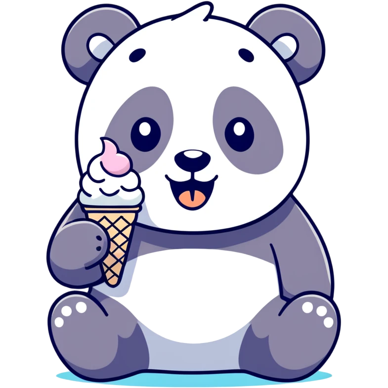 Panda eating ice cream emoji