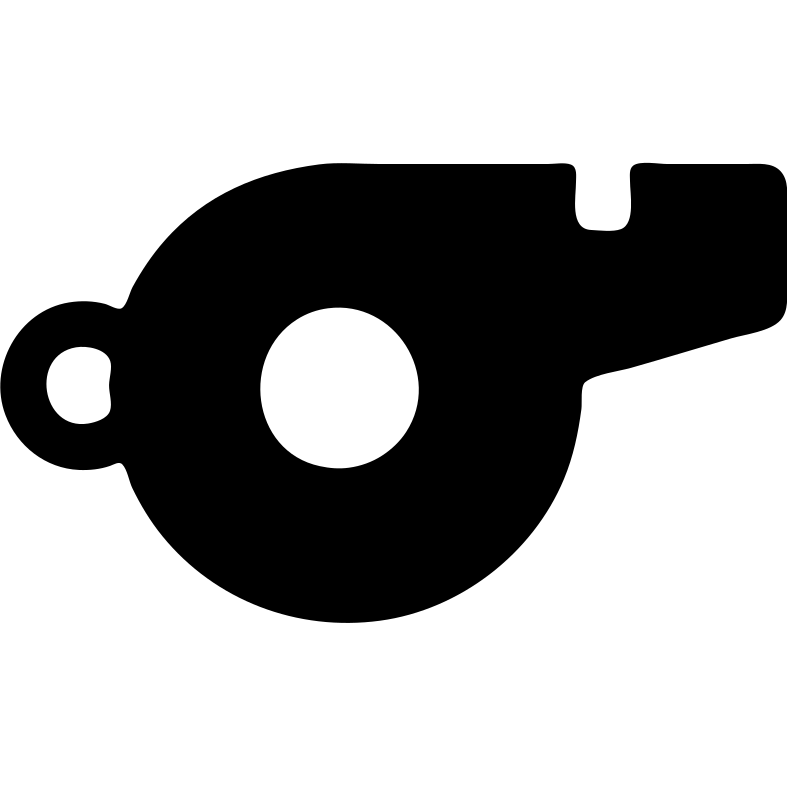 black coach's whistle emoji