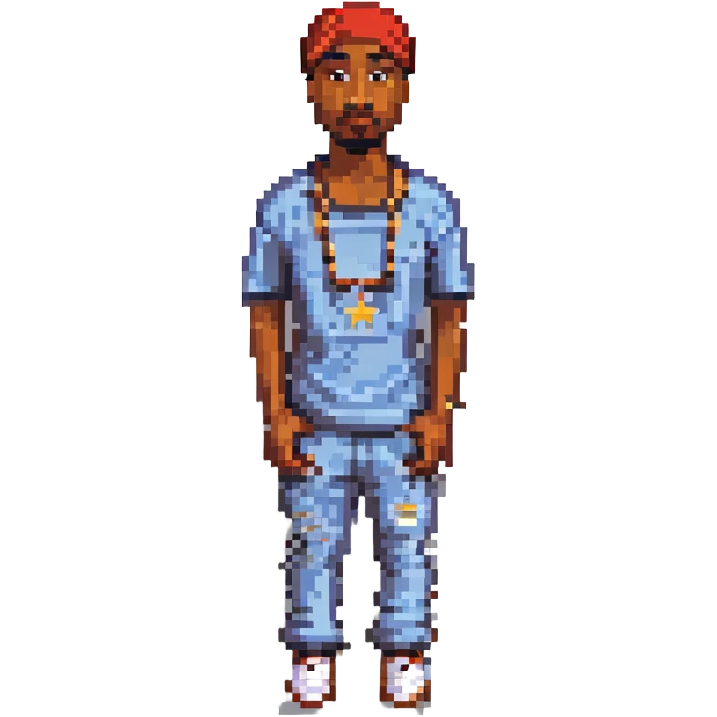 2Pac в полный рост, no background emoji