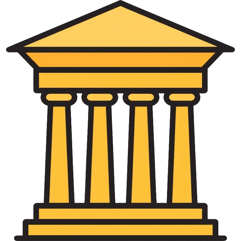 classical building with columns in yellow color emoji