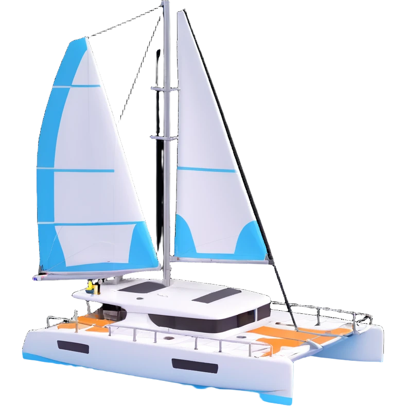 a lagoon 42 catamaran with no wording on the boat  emoji