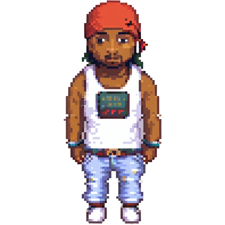 2Pac в полный рост, no background emoji